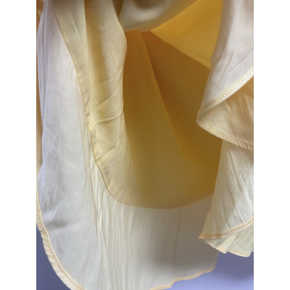 Maeve Anthropologie Yellow Ruffle Wrap Skirt Tie Waist Layered Womens M - Picture 3 of 9